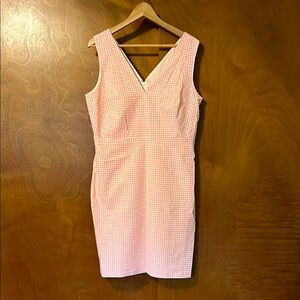 Summer Pink Gingham Dress J. Crew 14